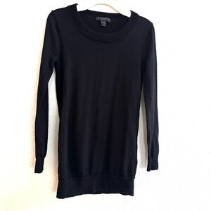 J Crew Black Sweater 100% Merino Wool long Sleeve Crew Neck Pullover Size XXXS